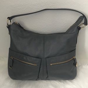 Michael Kors gray leather handbag